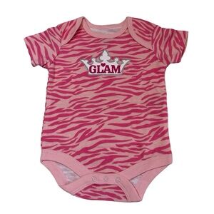 Faded Glory‎ Glam Pink Zebra Print Baby 0-3 Months
